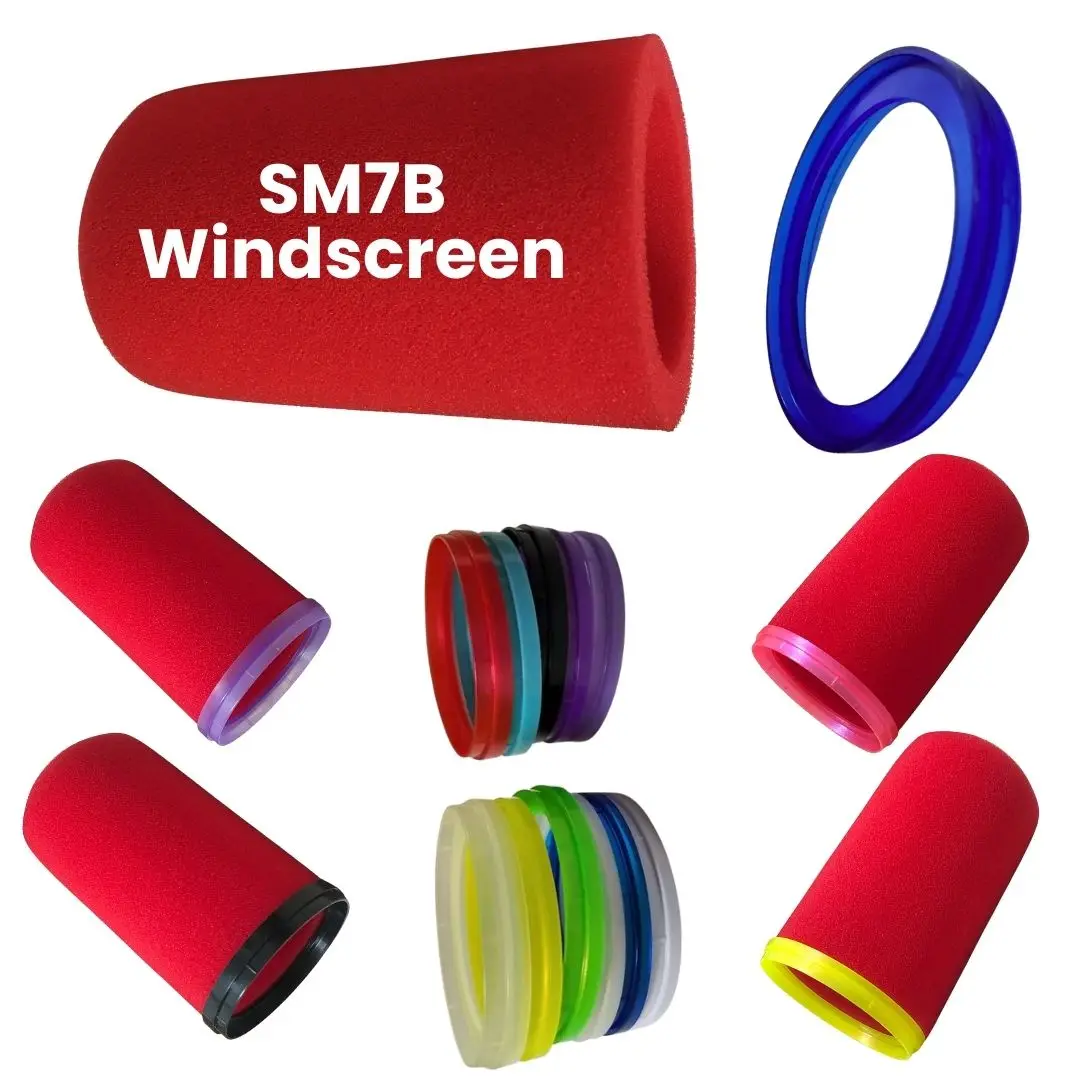 Shure Mic Mv7 - Rode geluidsdichte schuim microfoonhoes met bevestigingsringen,