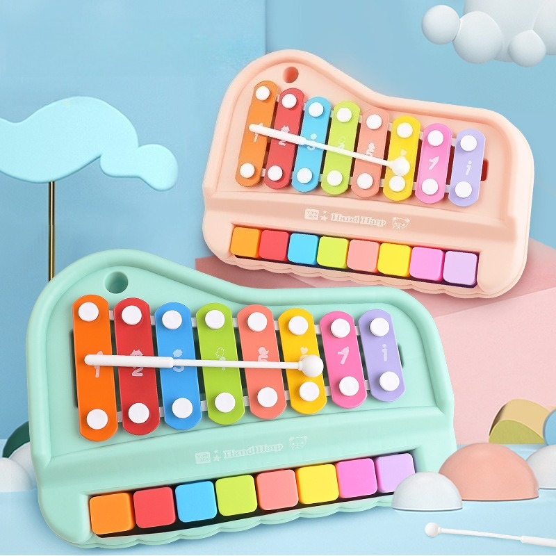 Musical Instrument Harmonium - 8-Note Xylofoon Piano 2-in-1 Vroeg Educatief