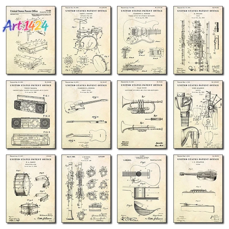 Patent Vintage Muziekinstrumen - Picture Of Musical Instrument recensie en prijs